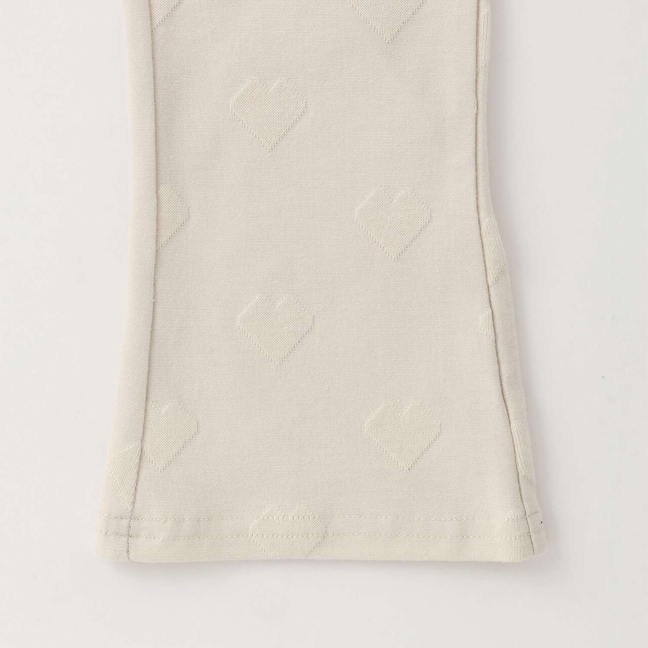 [防污加工] 愛心提花織紋喇叭褲,珍珠白, large image number 4