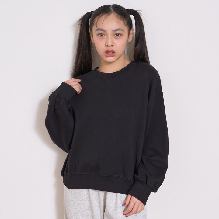 Wool Lined 100% Cotton Sweatshirt,Black, medium image number 0