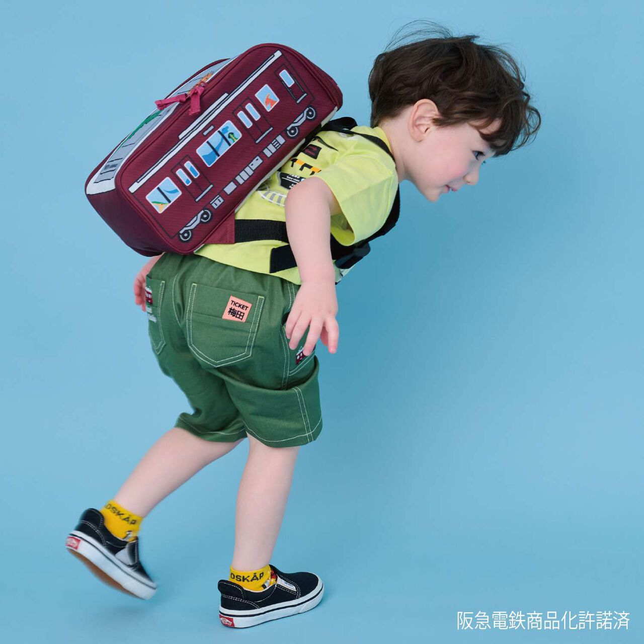 Hankyu Train Backpack,Deep red, large image number 12