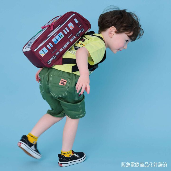 Hankyu Train Backpack,Deep red, medium image number 12