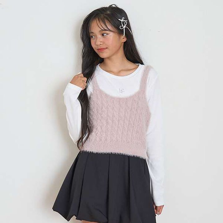 Washable Shaggy Vest Inner Set,Light gray, medium image number 21