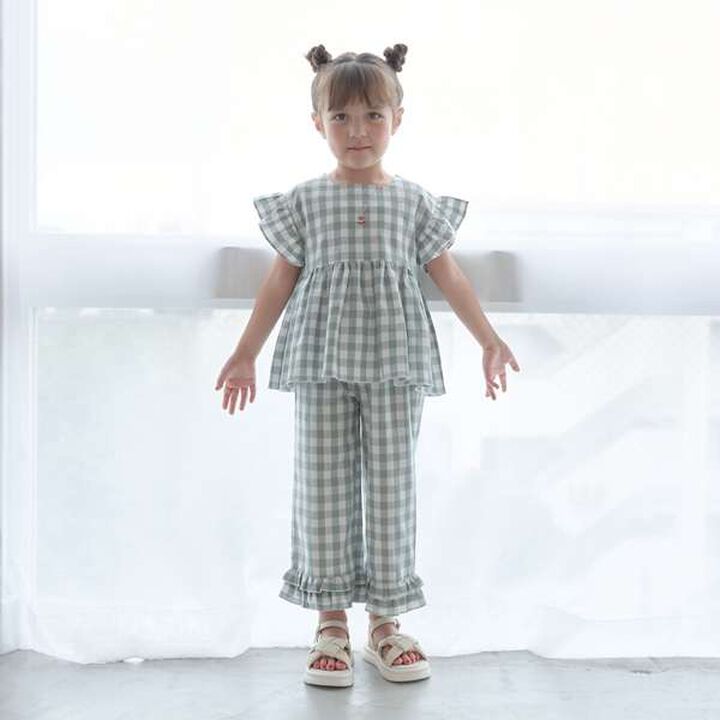 Peplum Blouse & Hem Frill Pants Outfit Set,Mocha tea, medium image number 24