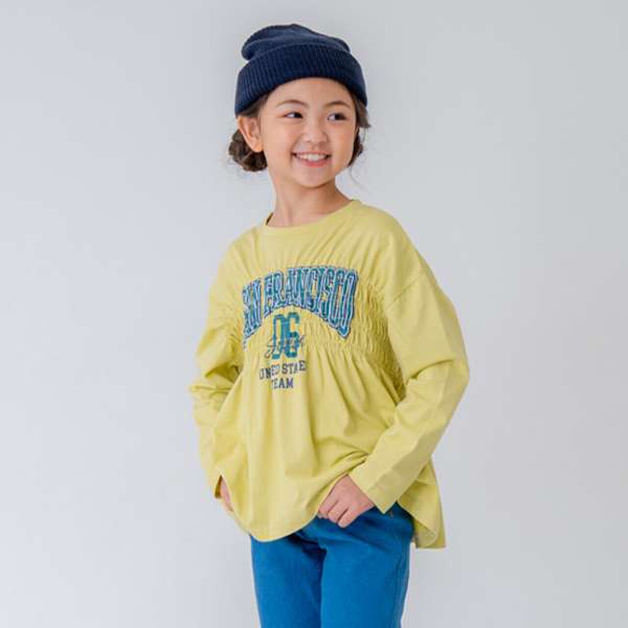 [Link] Team Logo Shirring Long Sleeve T-Shirt,Off white, large image number 20