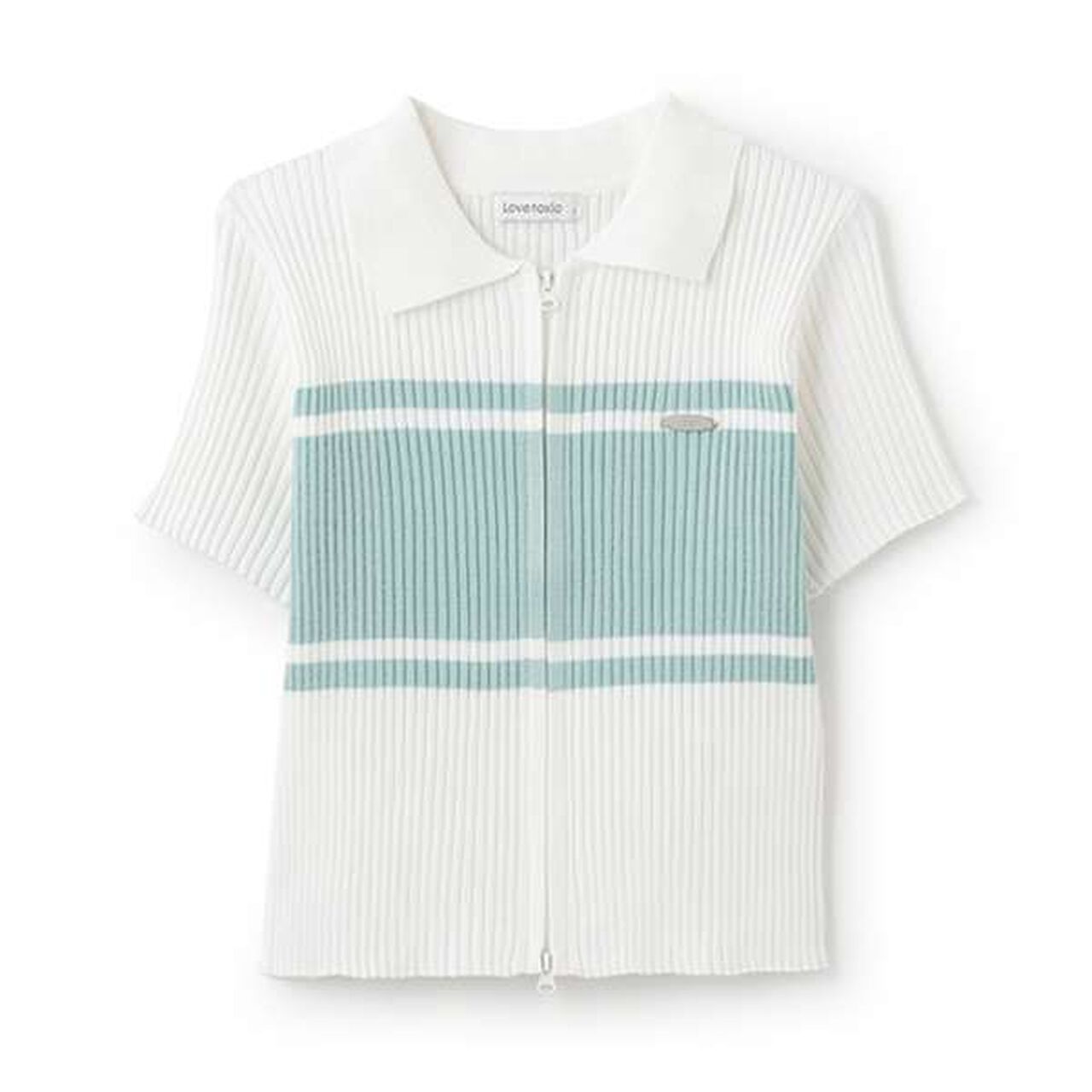 [Arael] Short-Sleeve Zip Knitwear,Navy, large image number 13