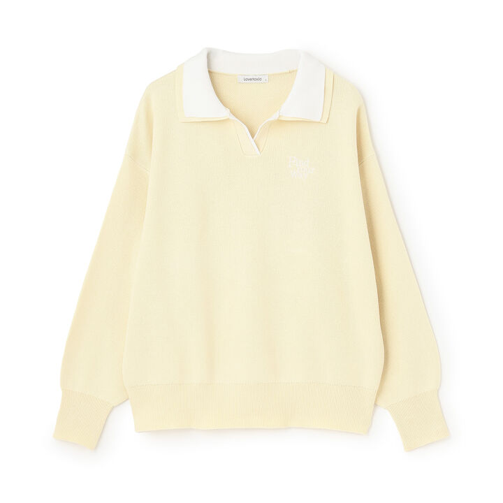 [Arael] Double Collar Skipper Knitwear,Yellow, medium image number 8