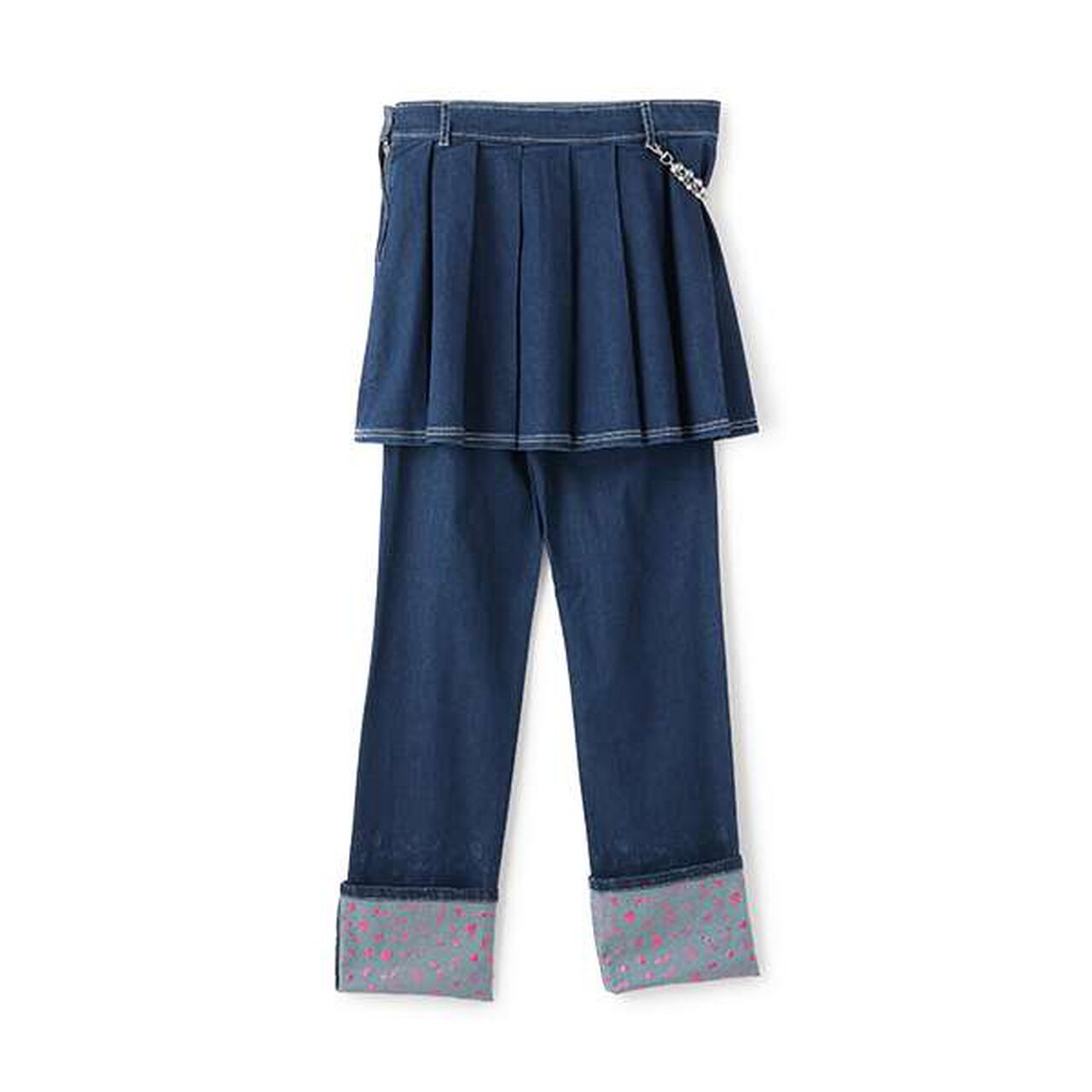 Reissue♪ Skirt & Pants Set with Wallet Chain,Navy, large image number 1