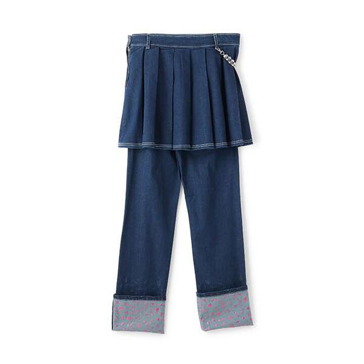 Reissue♪ Skirt & Pants Set with Wallet Chain,Navy, medium image number 1