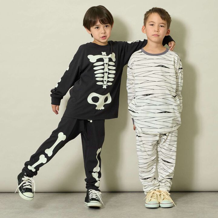 [Halloween] Phosphorescent Muteki Jersey Bone & Mummy Assortment Outfit Set,Ivory, medium image number 7