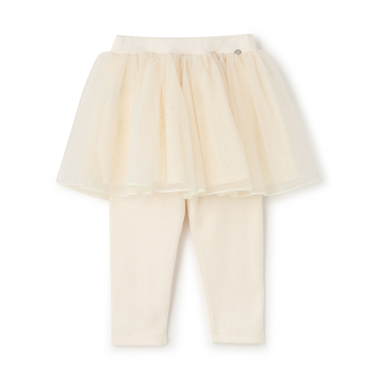 Tulle Skirt with Leggings,Ivory, large image number 1