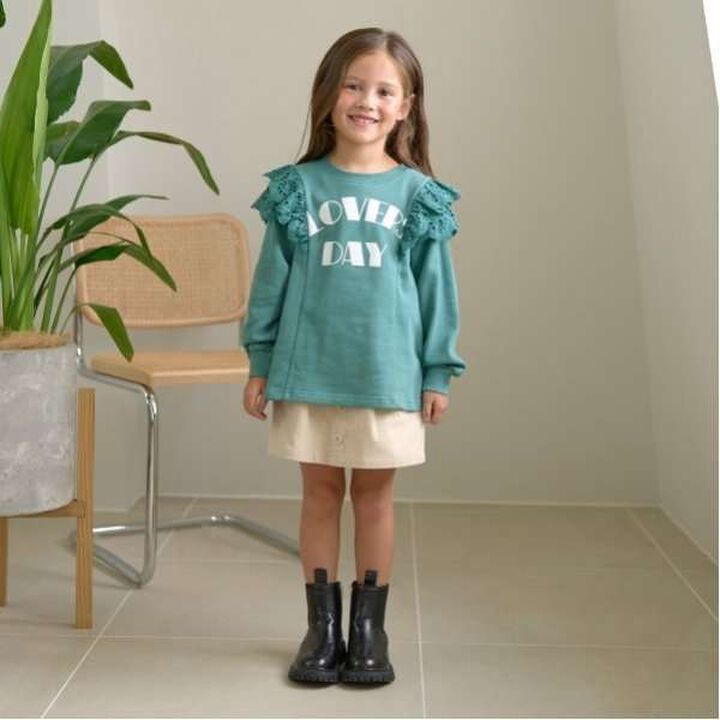Pilling-Resistant A-Line Sweatshirt,Moss green, medium image number 2