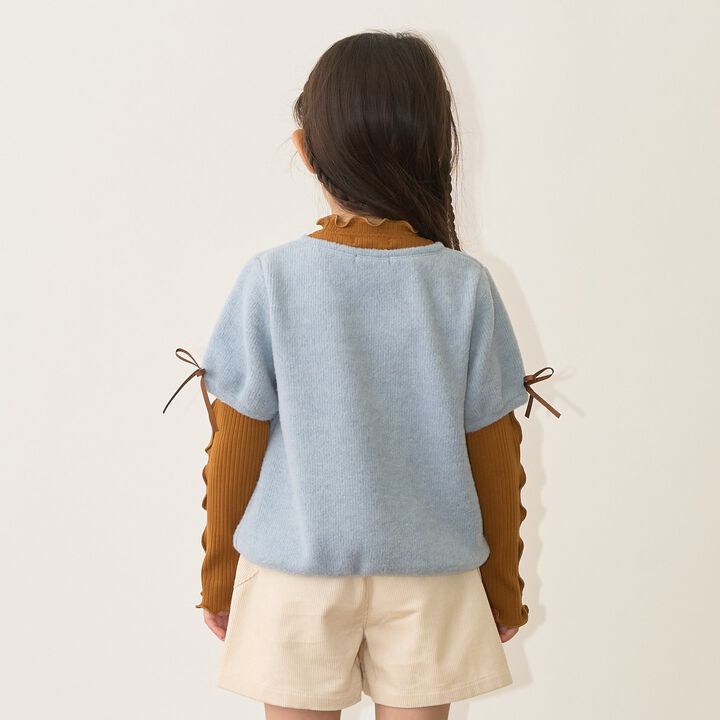 Fluffy Brushed Short-Sleeve Top,Deep pink, medium image number 26