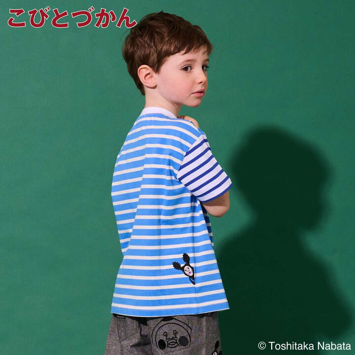 [Kobito Zukan] Stripe Pattern Short-Sleeve T-Shirt,Navy, medium image number 31