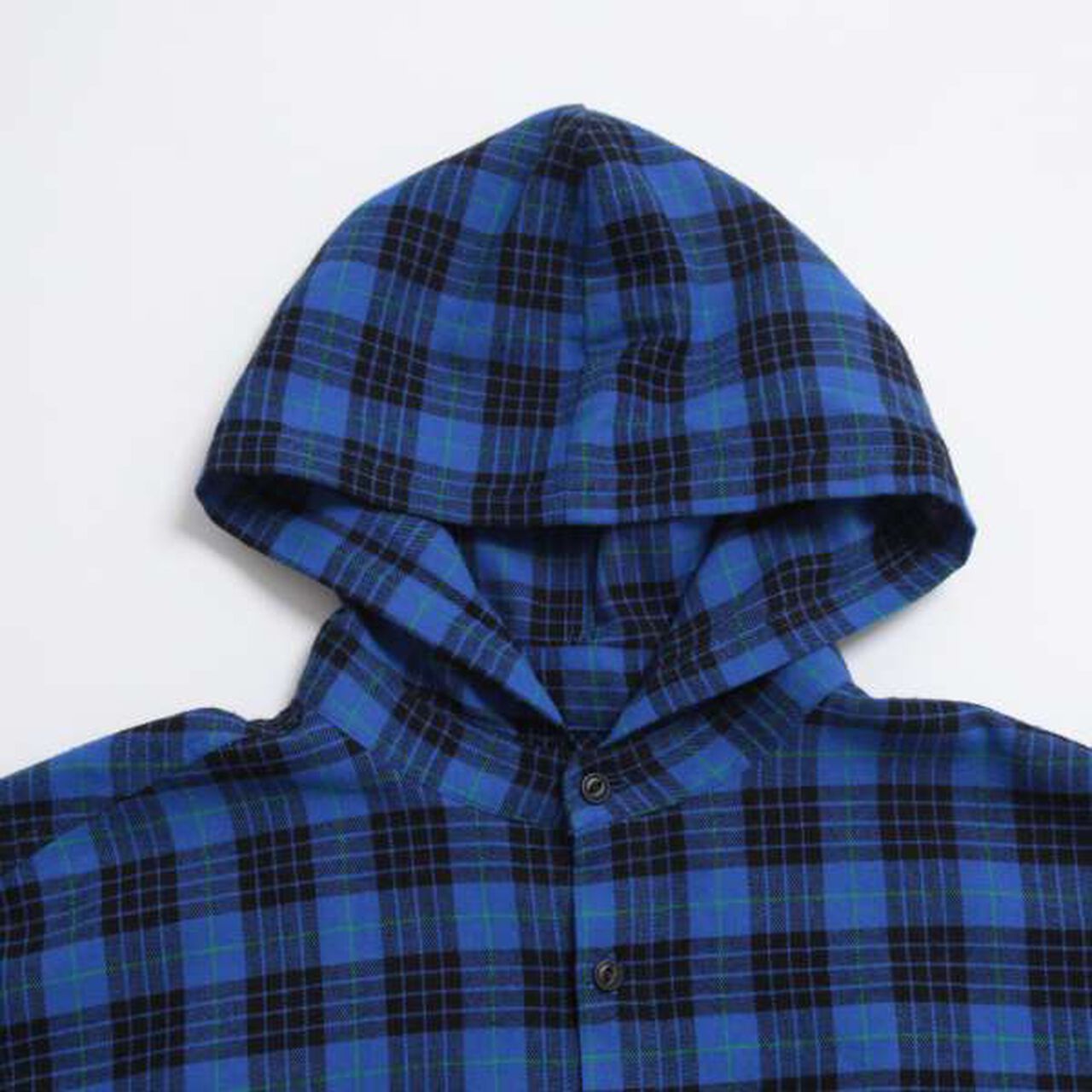 Hooded Check Shirt,Blue, large image number 8