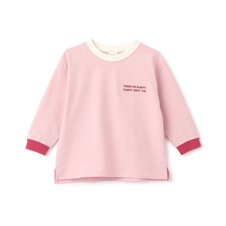 Color-Blocked Relaxed Long-Sleeve T-Shirt [Food Stain Resistant],Navy, medium image number 7