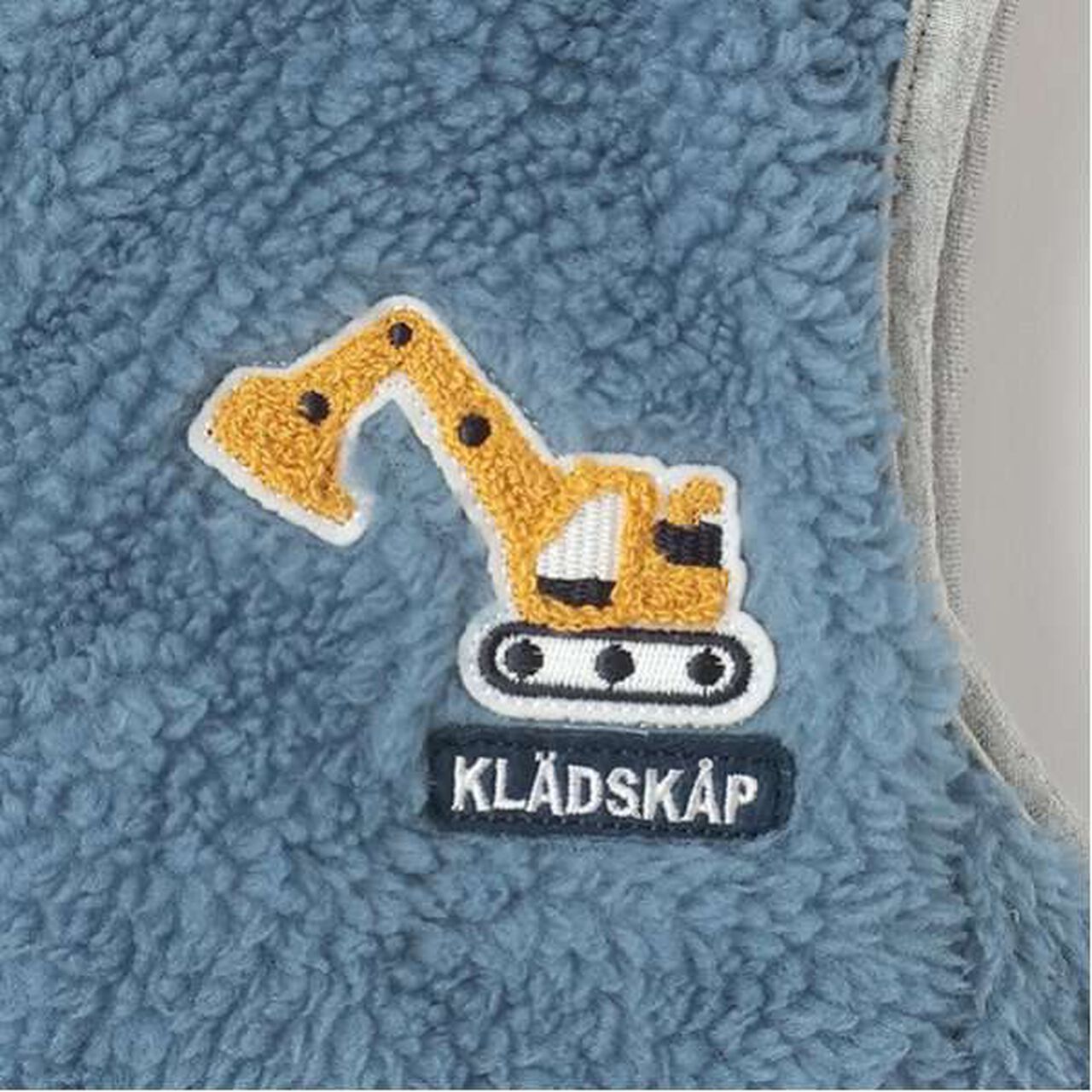 Heavy Machinery Patch Boa Zip-Up Vest,Off white, large image number 10