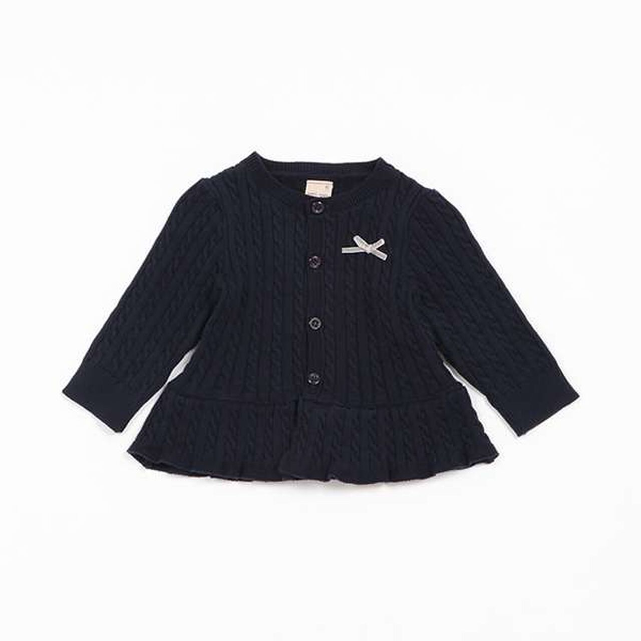 Cable Peplum Cardigan,Ivory, large image number 11