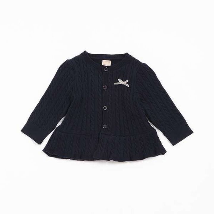 Cable Peplum Cardigan,Ivory, medium image number 11