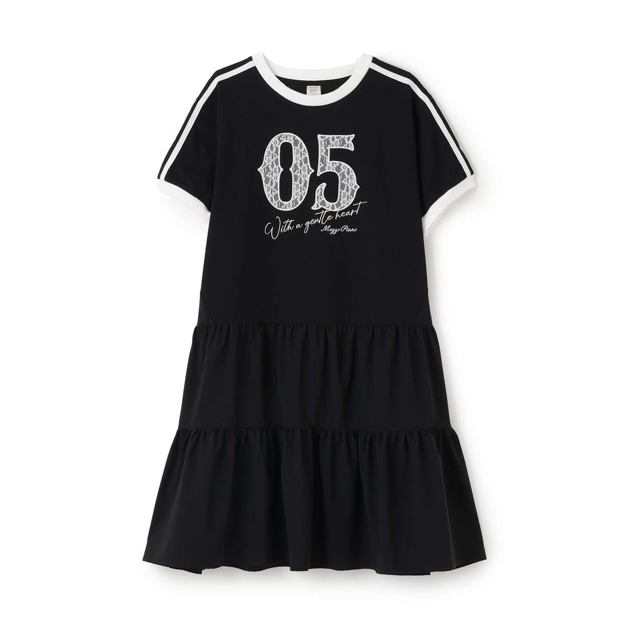 Cool Touch Numbered Tiered One-Piece Dress,Black, large image number 9