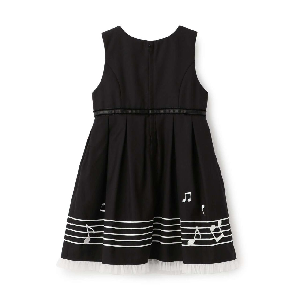 Musical Note Jumper Skirt,Black, large image number 1
