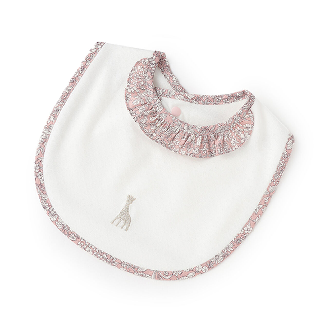 Small Floral Pattern Frill Bib,Pink, large image number 0