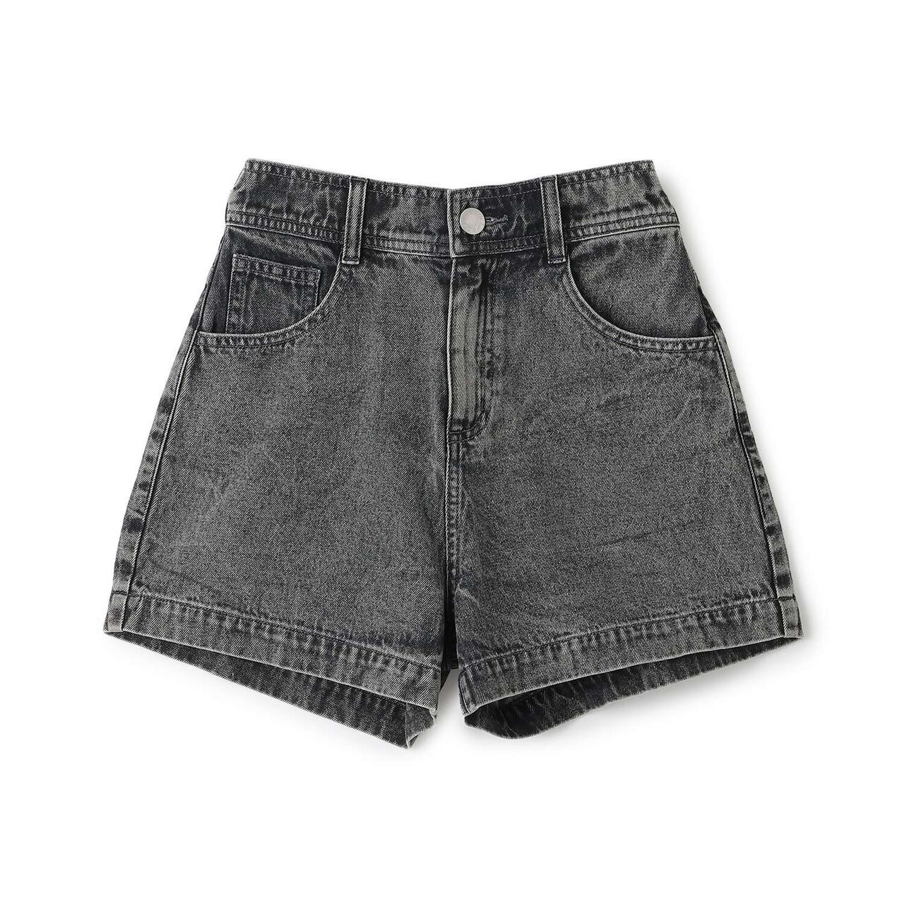 Embossed Loco Denim Shorts,Blue gray, large image number 4