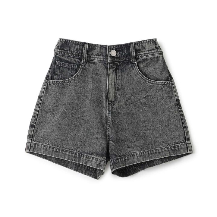 Embossed Loco Denim Shorts,Blue gray, medium image number 4
