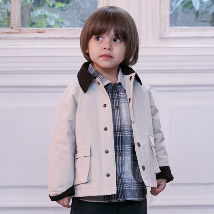 Padded Twill Duster Coat,, medium