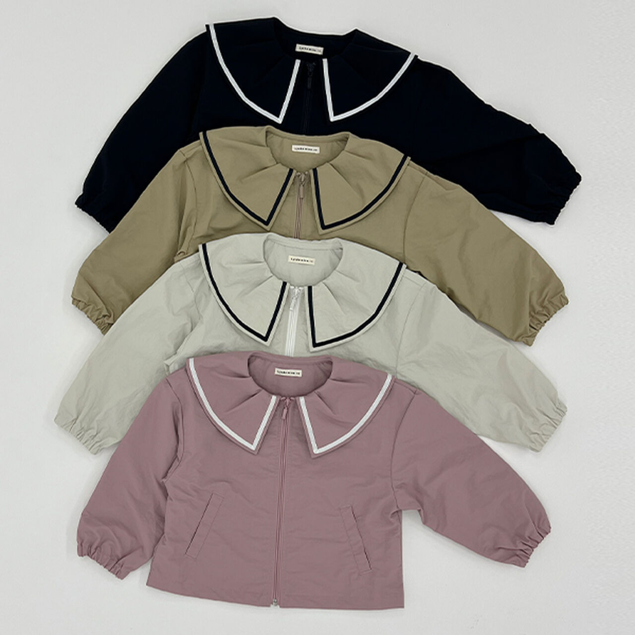 Frill Collar Windbreaker,Navy, large image number 13