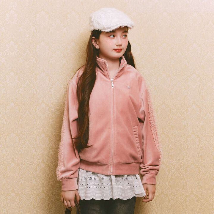 Tulle Frill Velour Jacket,, medium