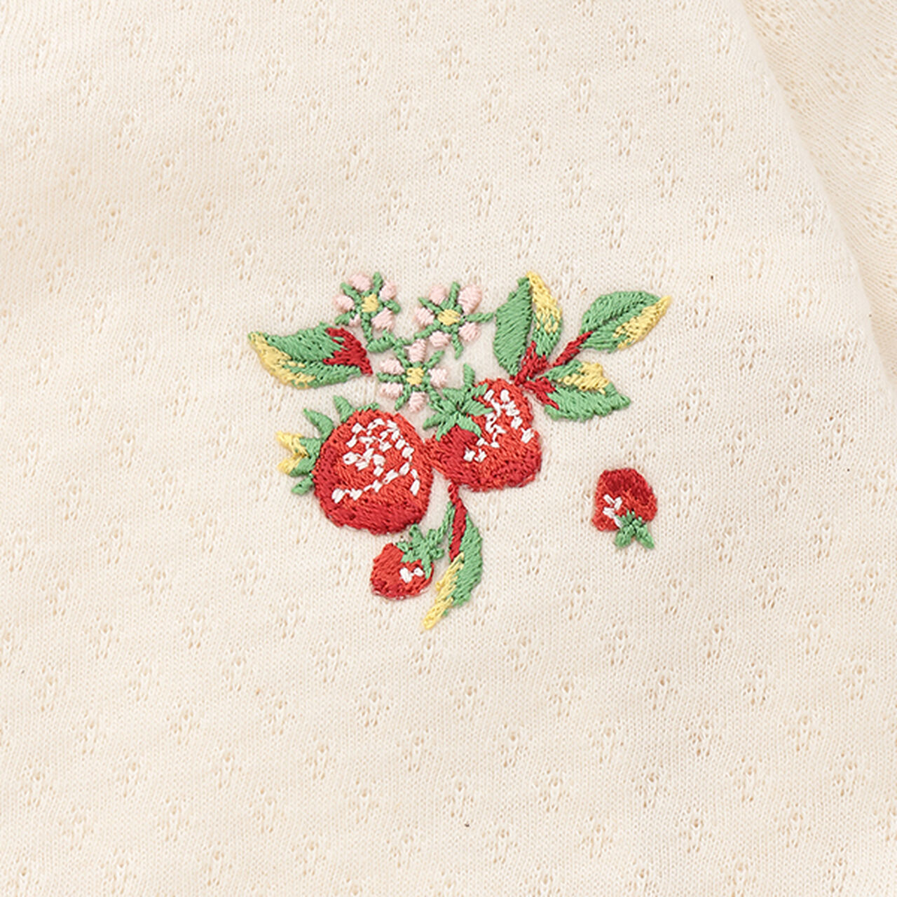 Wild Strawberry Embroidery Newborn Wear,Pearl white, large image number 3