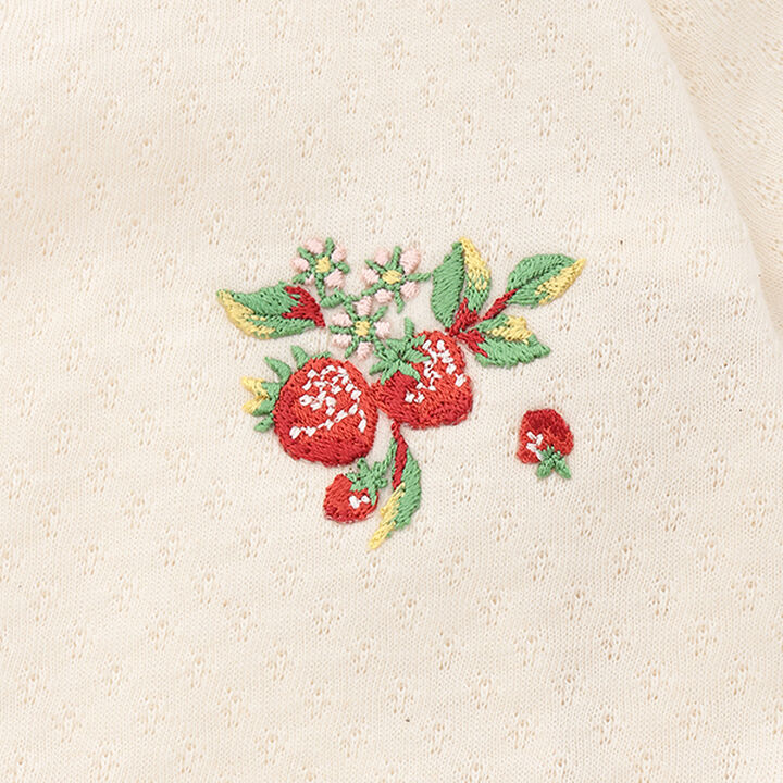 Wild Strawberry Embroidery Newborn Wear,Pearl white, medium image number 3