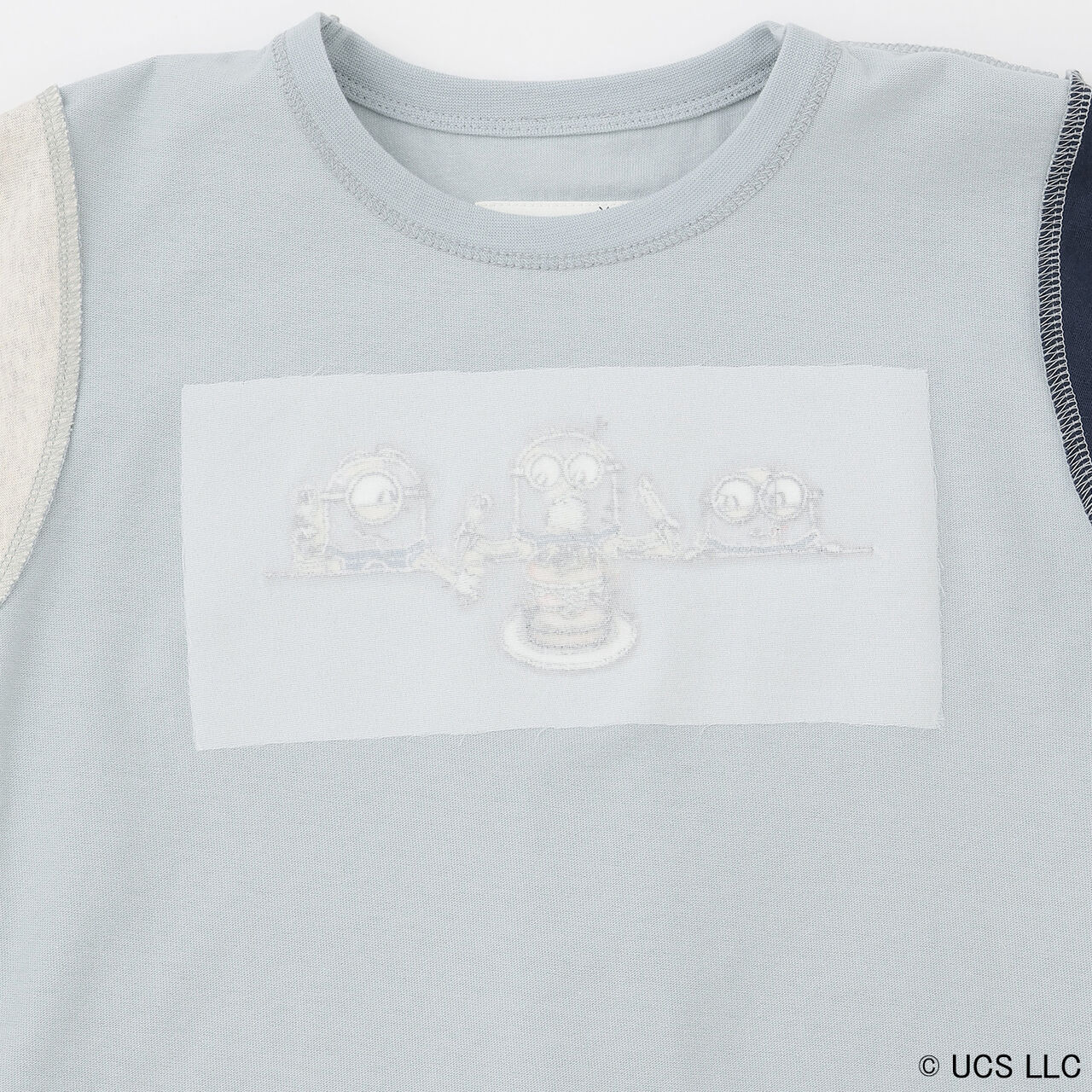 [Minion] Short Sleeve T-Shirt with Woven Fabric Panels,Navy, large image number 11