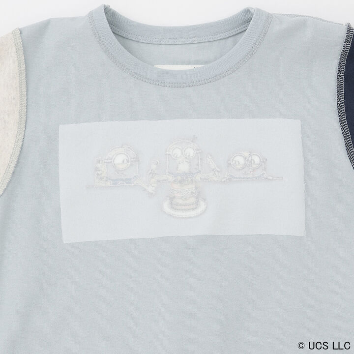 [Minion] Short Sleeve T-Shirt with Woven Fabric Panels,Navy, medium image number 11
