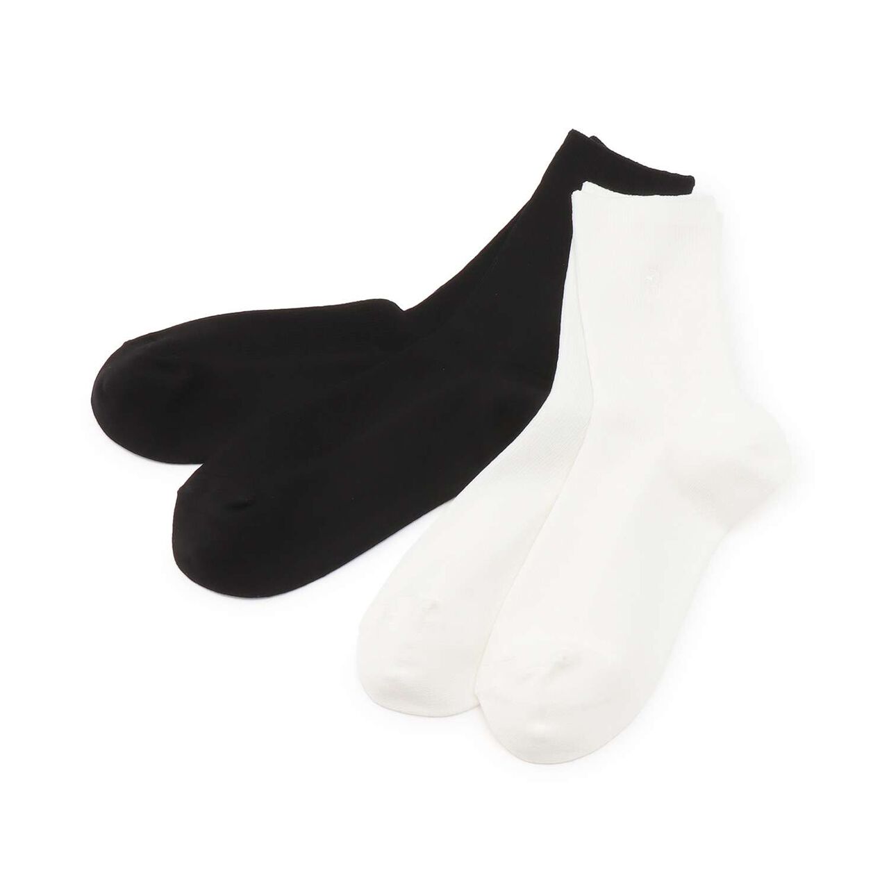 [Graduation Attire] Fine Ribbed Embroidered Crew Socks,Black, large image number 4