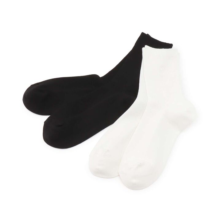 [Graduation Attire] Fine Ribbed Embroidered Crew Socks,Black, medium image number 4