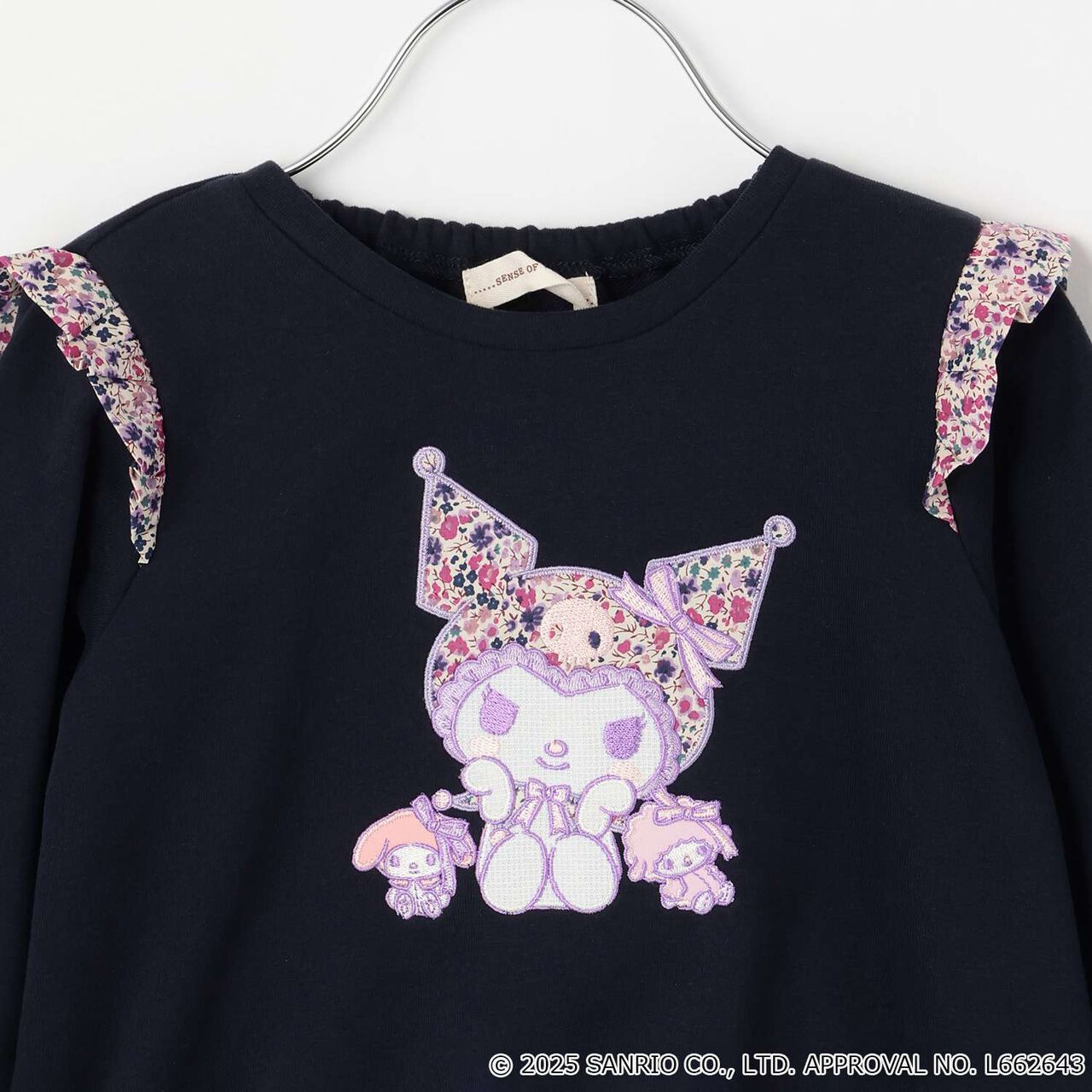Kuromi Liberty Fabric Appliqu&eacute; Sweatshirt,Lavender, large image number 2