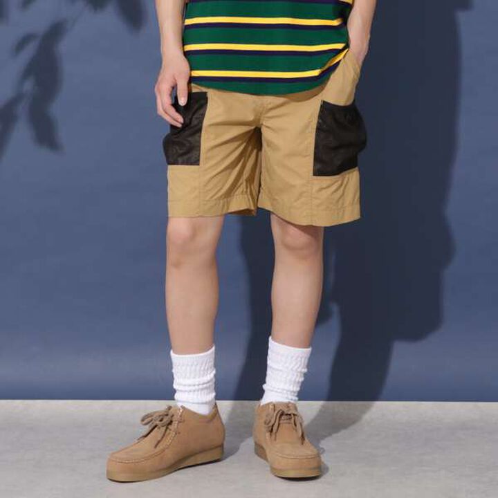 Water-Resistant Nylon Gear Shorts,Beige, medium image number 0