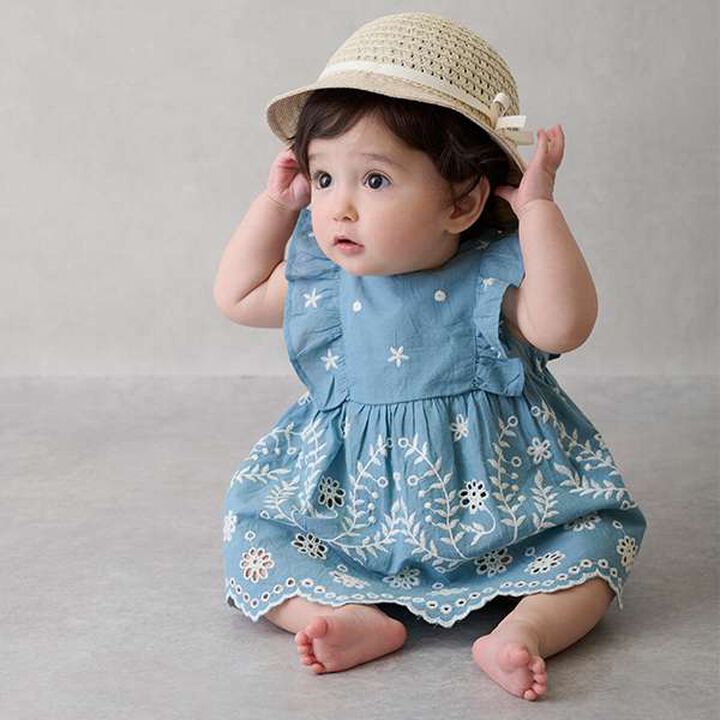 [Link] Cotton Lace Embroidery Outfit Set,Deep pink, medium image number 1