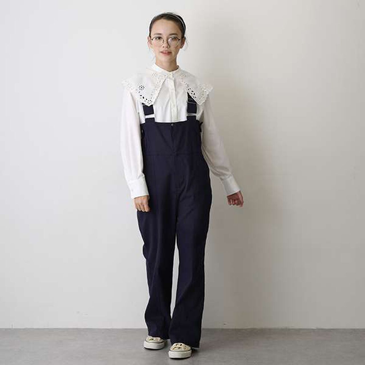 [AMI] High Waist Overalls,Black, large image number 4