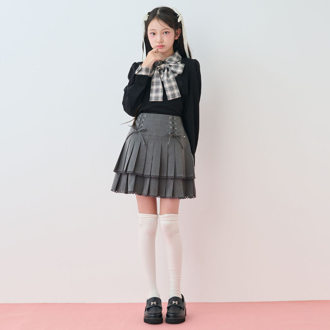 [Antibacterial Deodorizing] Logo Embroidered Knee-High Socks,Gray, large image number 17