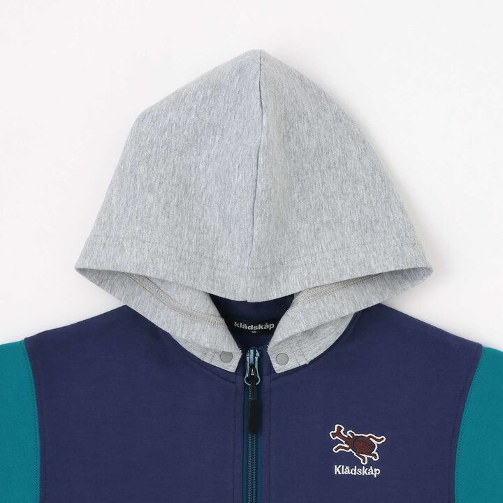 Insect Embroidered Long-Sleeve Zip-Up Parka,Navy, medium image number 9