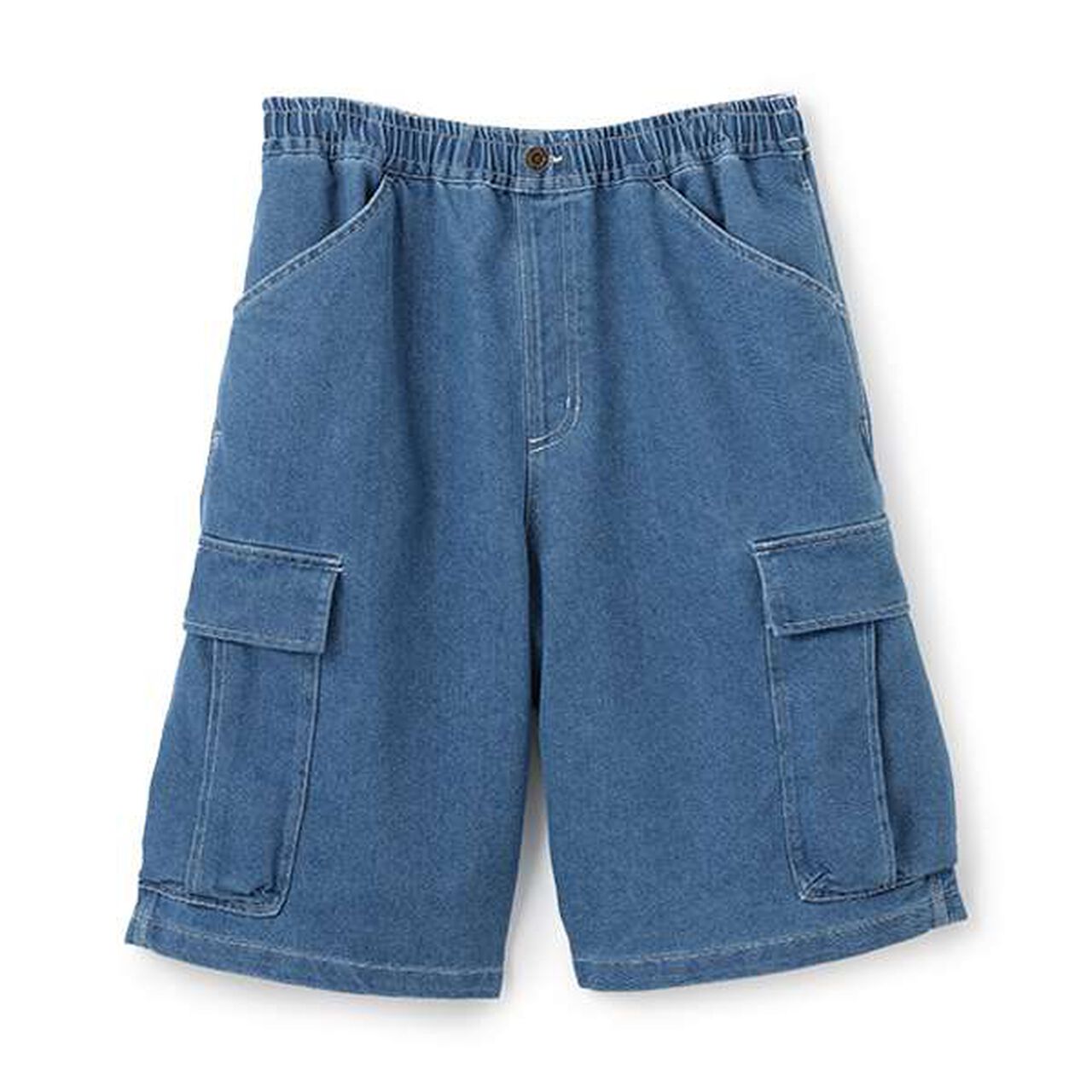 Cool Sensation Denim Half Cargo Pants,Deep blue, large image number 13