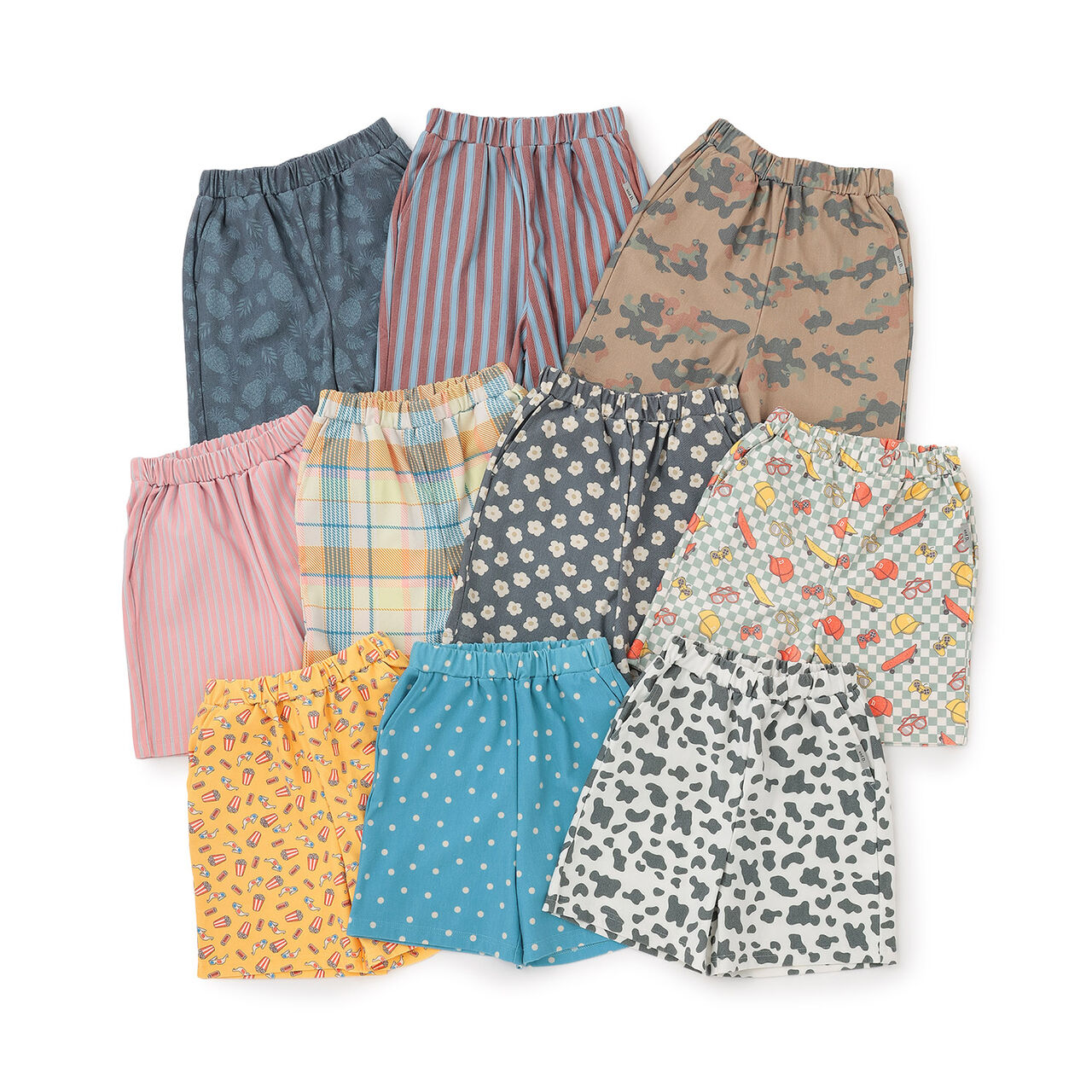 Stretch Cut Twill Patterned Shorts,Peach, large image number 26
