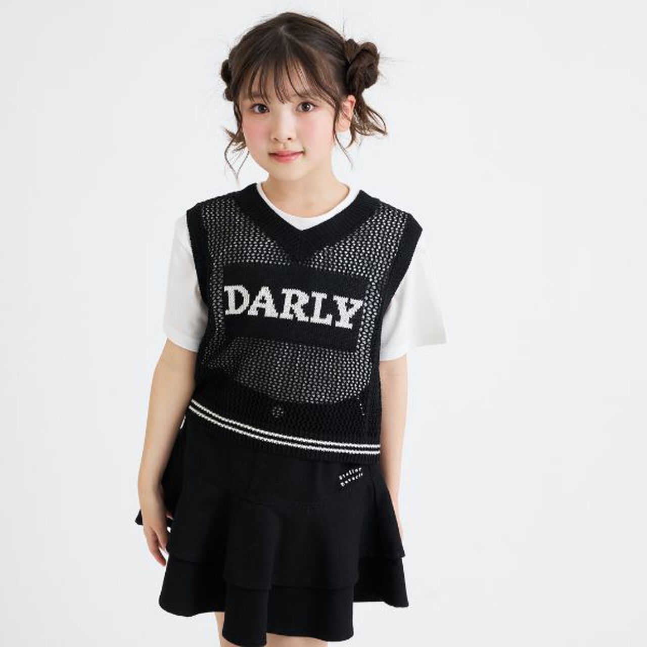 Washable Mesh Knit Vest + Short Sleeve T-Shirt,Sax blue, large image number 22