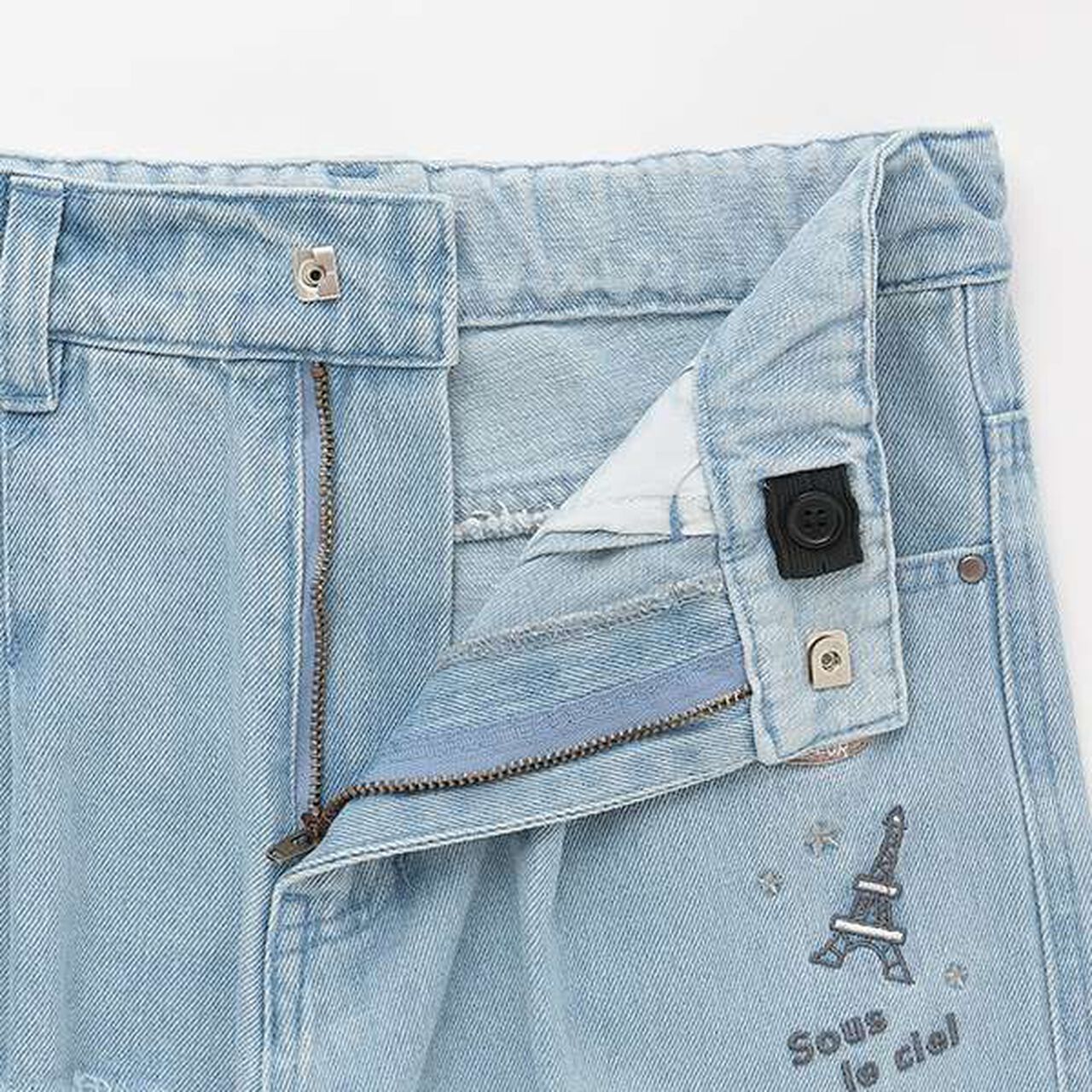 Cut-Off Denim Pants,Sax blue, large image number 3