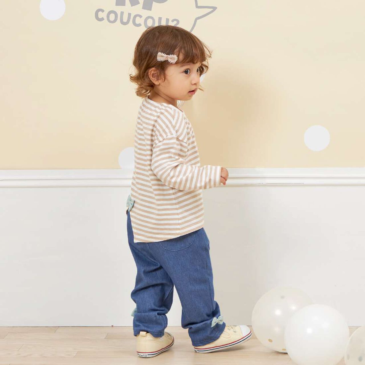 KP Coucou Hem Ribbon Denim-Look Pants (0 to 0),Blue, large image number 17