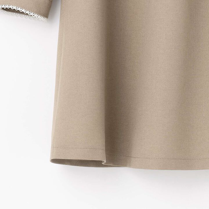 Semi-Formal Lace Collar One-Piece Dress,Beige, medium image number 14