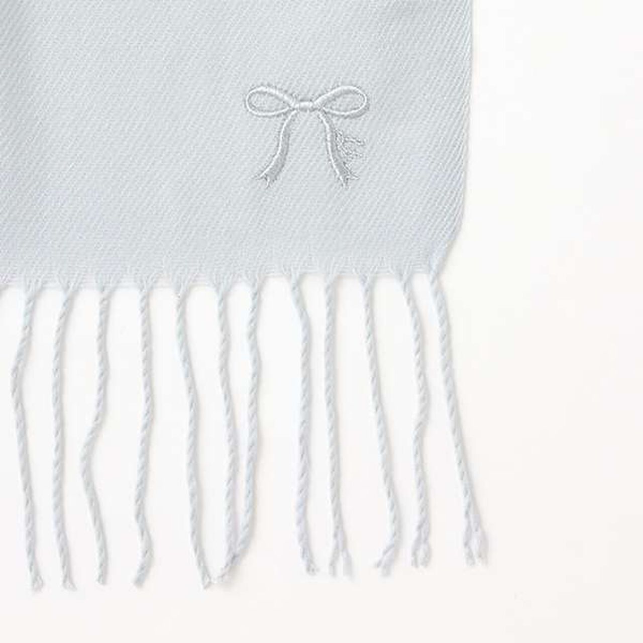 Ribbon Embroidered Scarf,Ivory, large image number 2