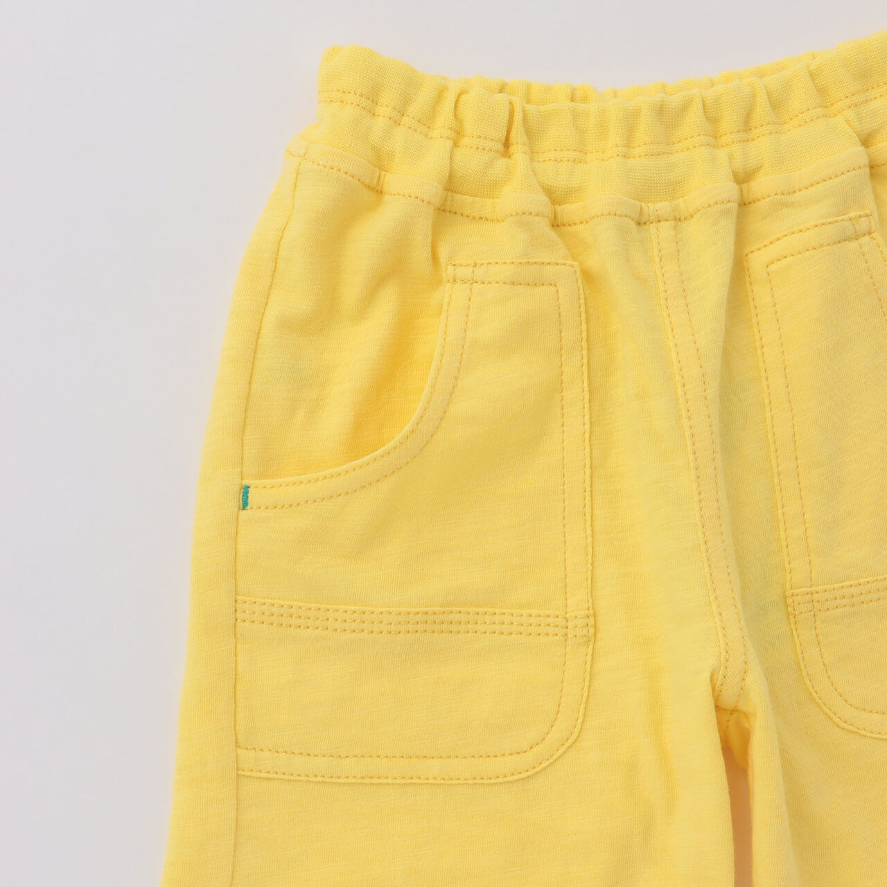 Knit Bear Motif Half Pants,Yellow, large image number 3