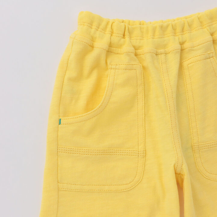 Knit Bear Motif Half Pants,Yellow, medium image number 3